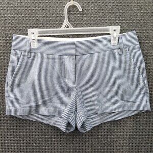 J Crew Chino Shorts Blue White City Fit Cotton Womens 6